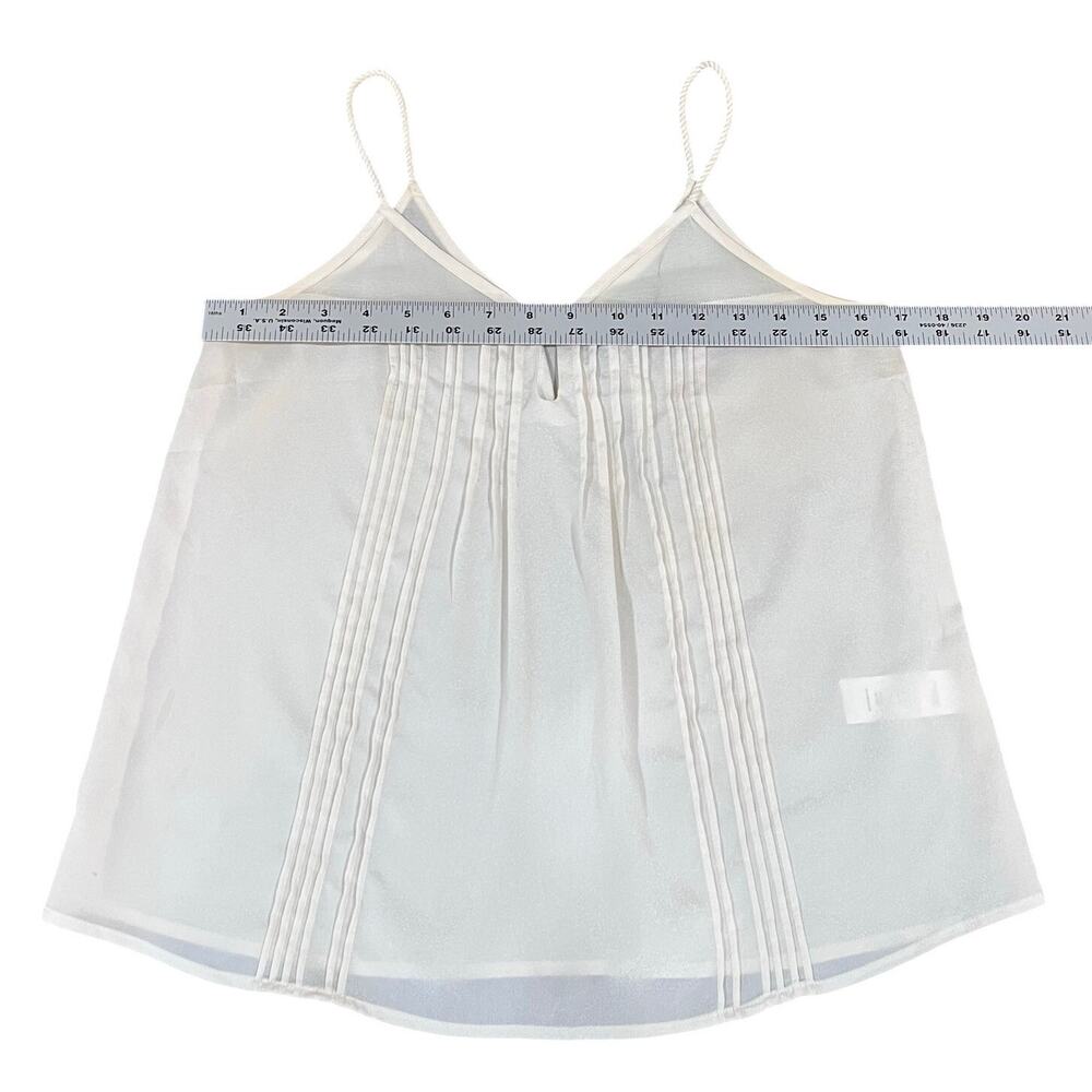 Kensie Cami Tank Pintuck Pleated Keyhole Neckline Ivory Sz Small - Picture 9 of 10
